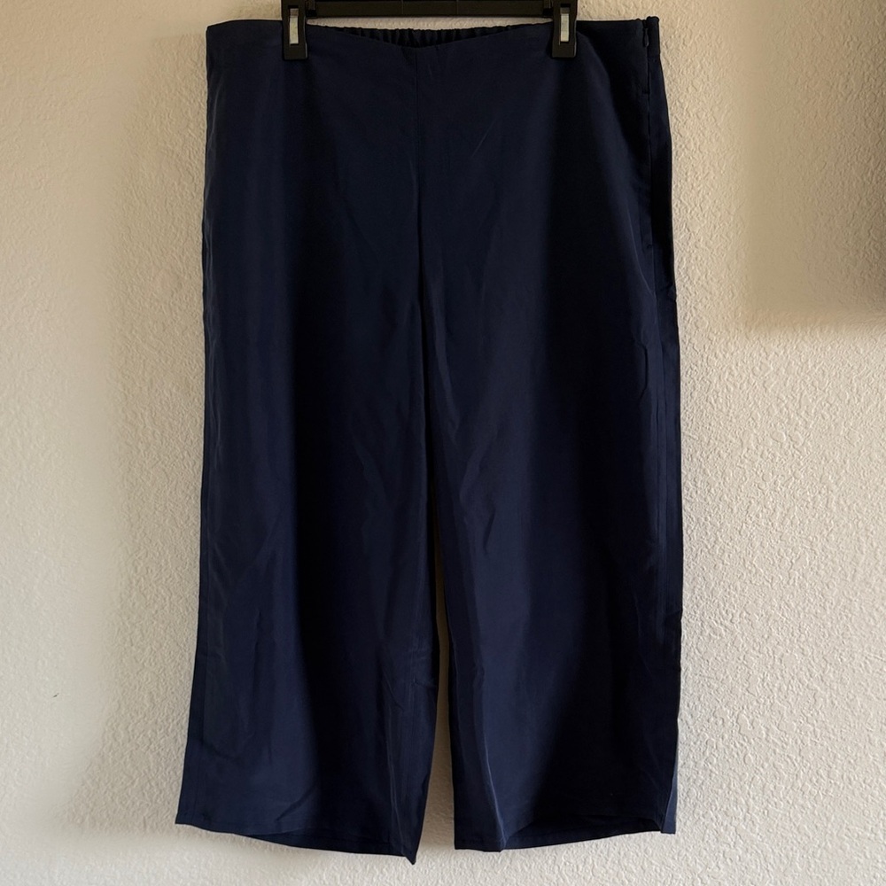 J. Jill Wide Leg Modal Crop Pants Navy XL Petite - Picture 2 of 6